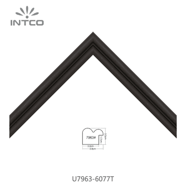 U7963-6077T — 3.81cm Schwarz PS Bilderrahmenleiste