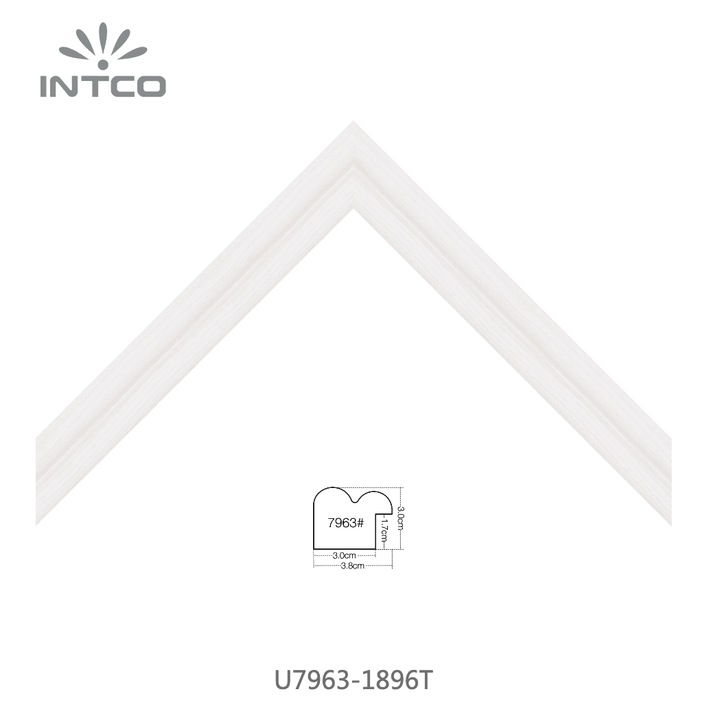 U7963-1896T — 3.81cm Blanco PS Moldura para Marco de Fotos