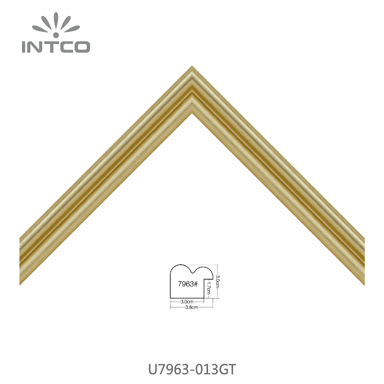 U7963-013GT — 3.81cm Gold PS Bilderrahmenleiste