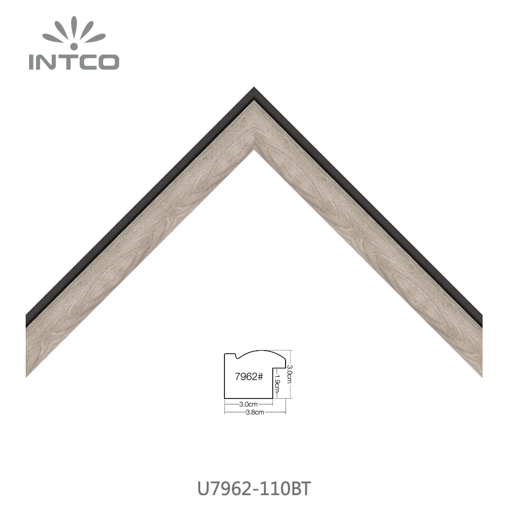 U7962-110BT — 3.81cm Natur PS Bilderrahmenleiste