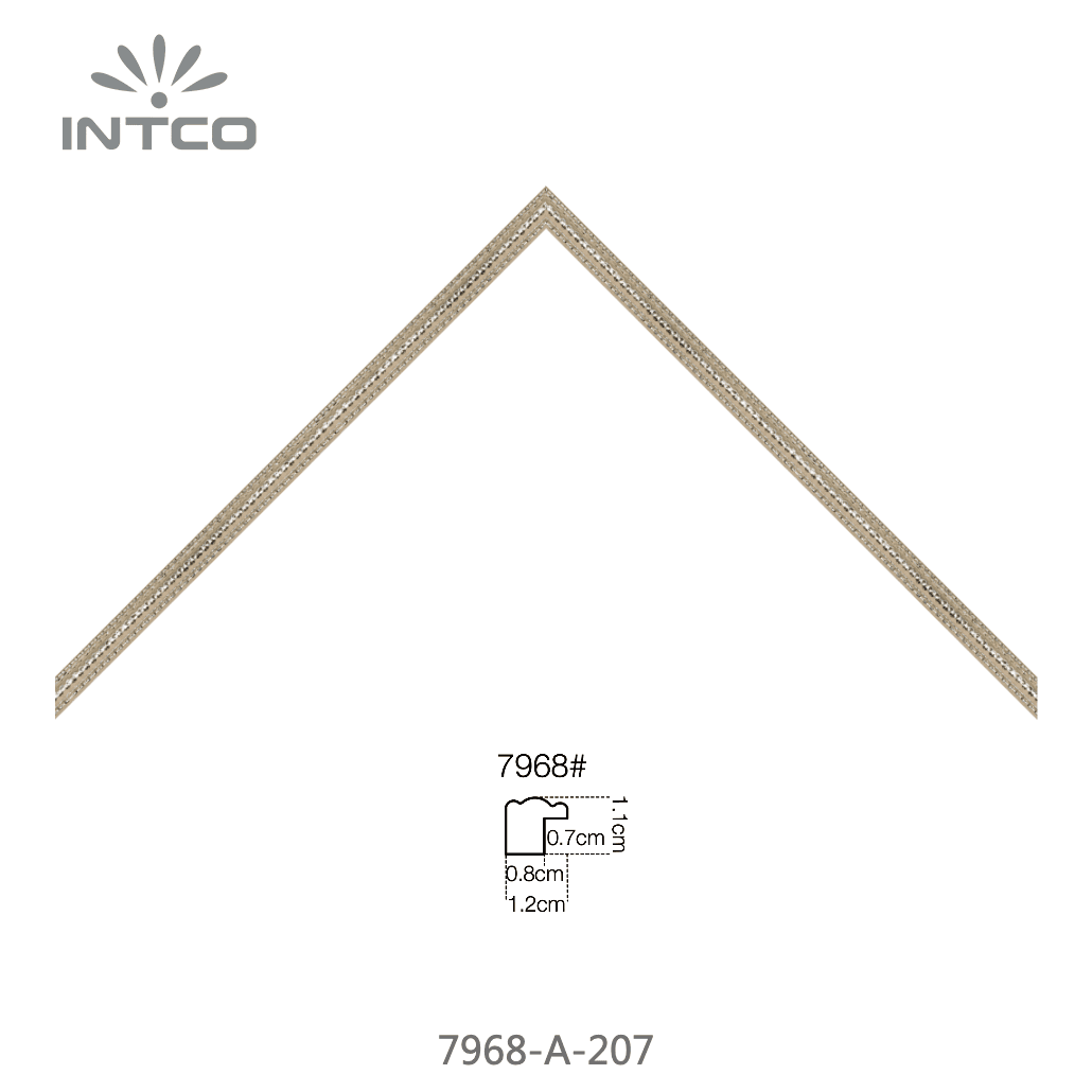 7968-A-207 — 1.2cm Dourado PS Moldura para Quadro