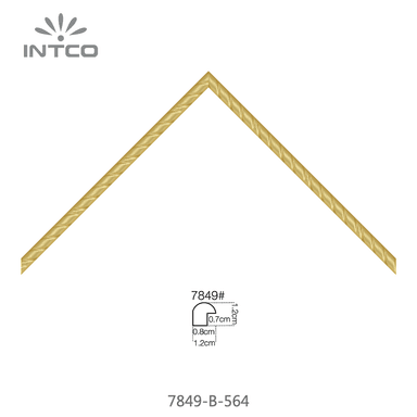 7849-B-564 — 1.2cm Dourado PS Moldura para Quadro