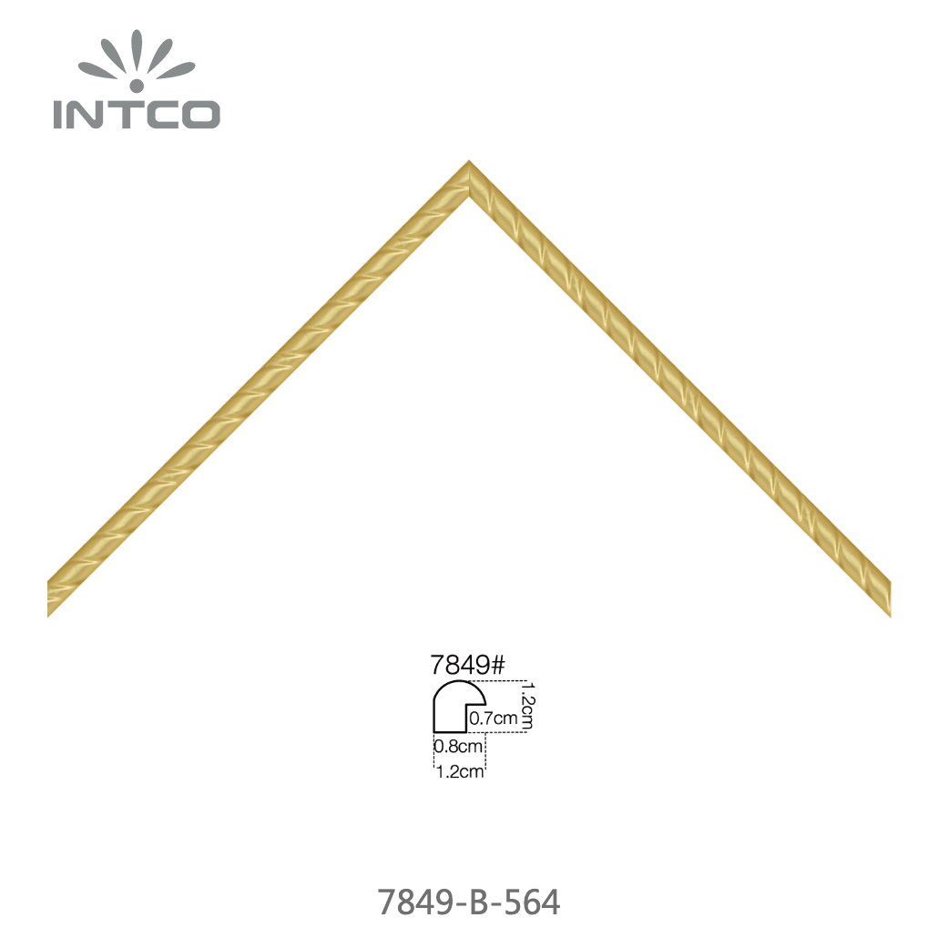7849-B-564 — 1.2cm Dourado PS Moldura para Quadro