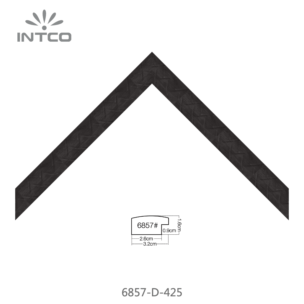 6857-D-425 — 3.17cm Noir PS Baguette d'Encadrement