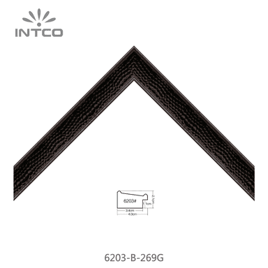 6203-B-269G — 4cm Preto PS Moldura para Quadro