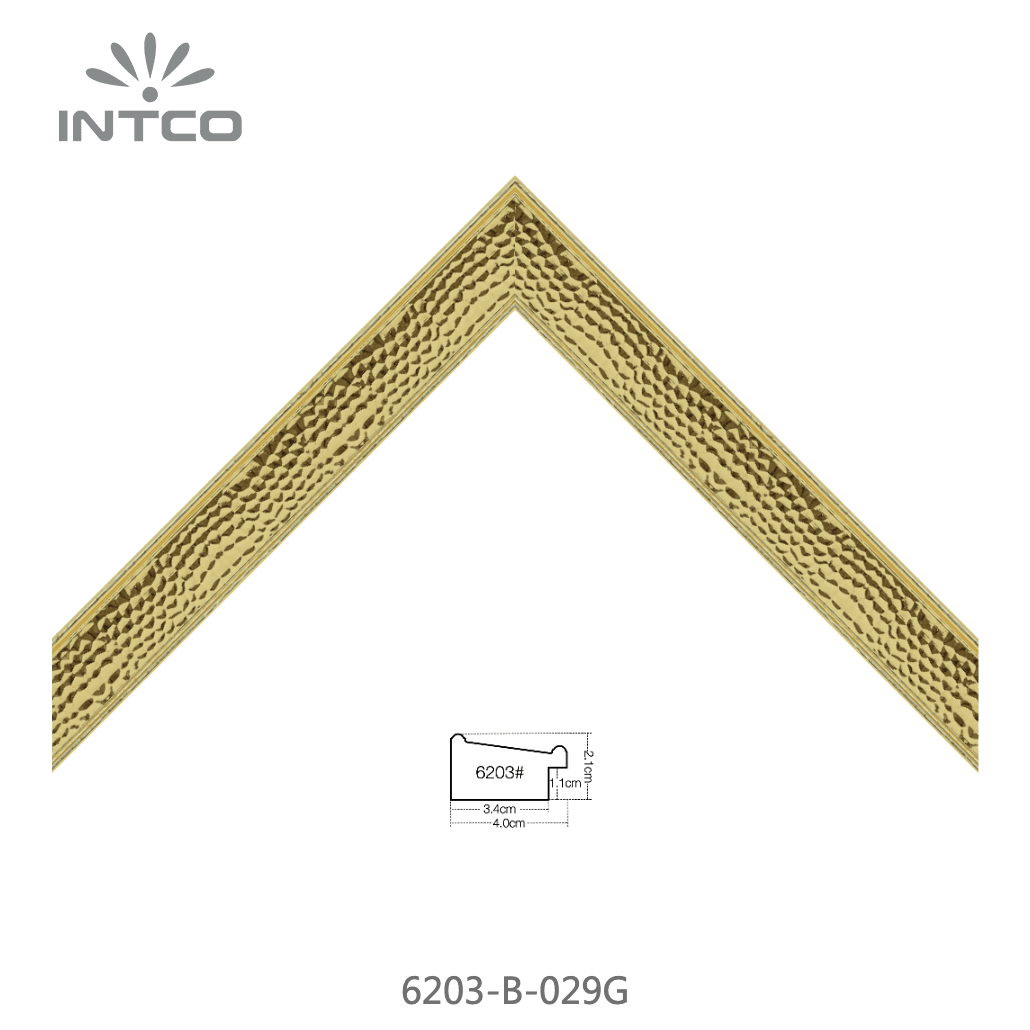 6203-B-029G — 4cm Gold PS Bilderrahmenleiste