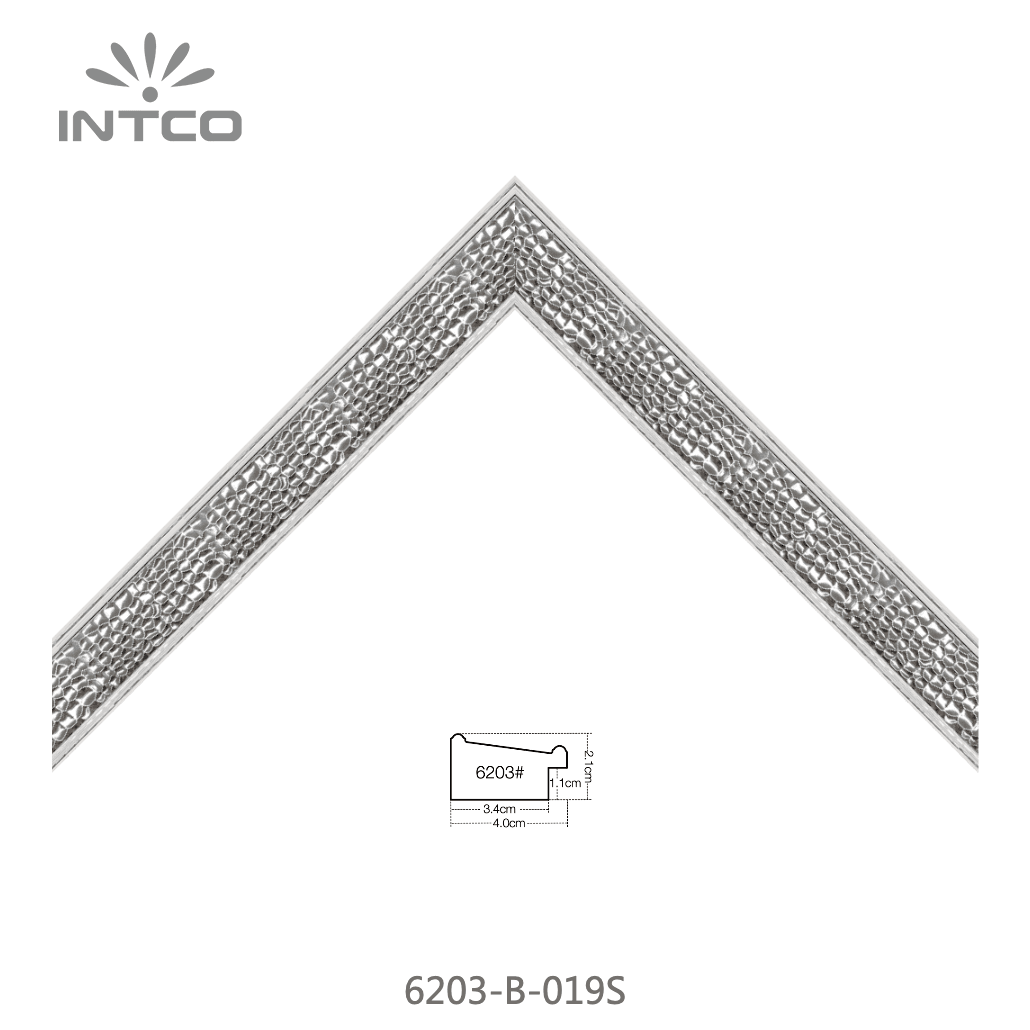 6203-B-019S — 4cm Argenté PS Baguette d'Encadrement