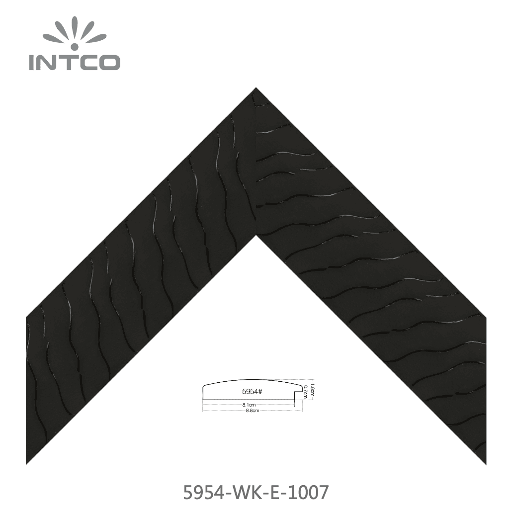 5954-WK-E-1007 — 8.8cm Schwarz PS Bilderrahmenleiste