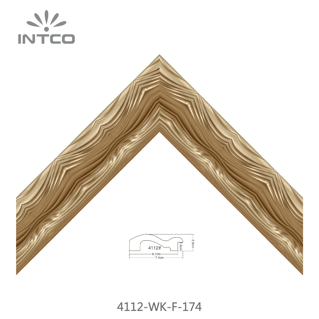 4112-WK-F-174 — 7.4cm Gold PS Bilderrahmenleiste