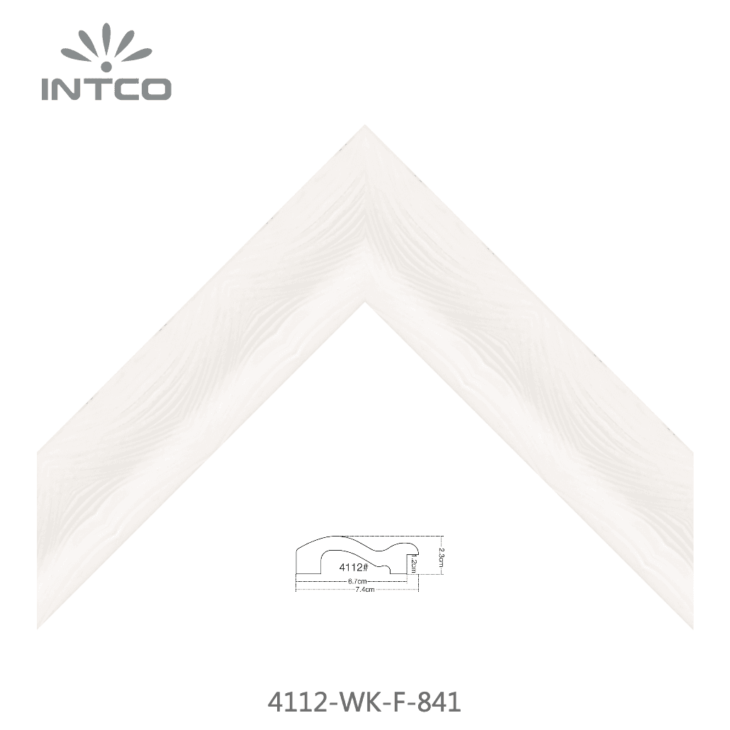 4112-WK-F-841 — 7.4cm Blanc PS Baguette d'Encadrement