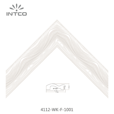 4112-WK-F-1001 — 7.4cm Weiß PS Bilderrahmenleiste