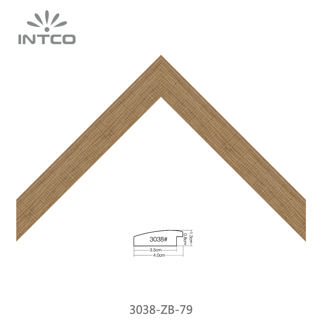 3038-ZB-79 — 4.04cm Natur PS Bilderrahmenleiste