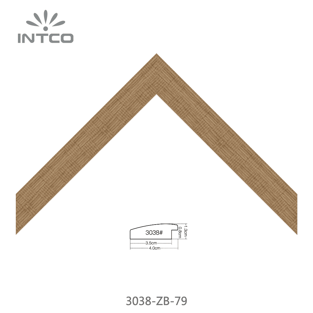 3038-ZB-79 — 4.04cm Natur PS Bilderrahmenleiste