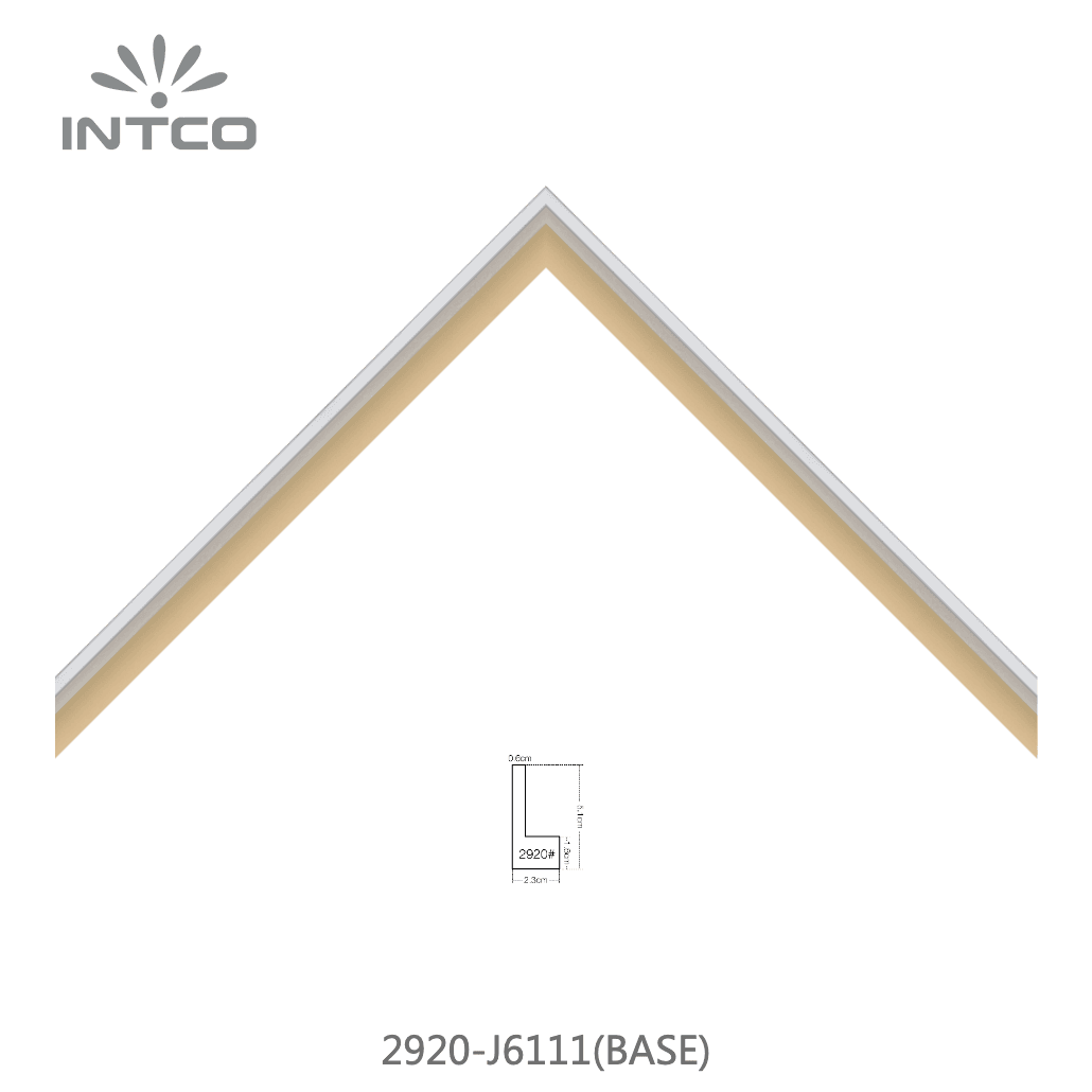 2920-J6111(BASE) — 2.3cm Silver PS Picture Frame Moulding