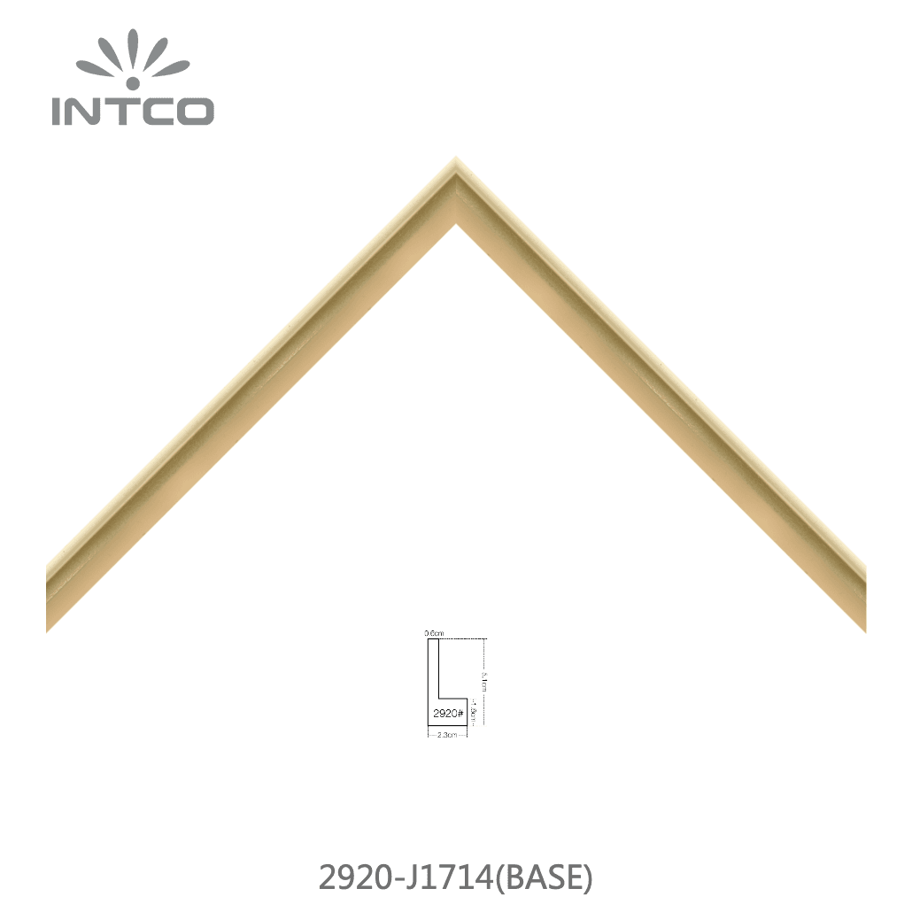 2920-J1714(BASE) — 2.3cm Gold PS Picture Frame Moulding