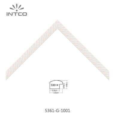 5361-G-1001 — 2.48cm Weiß PS Bilderrahmenleiste