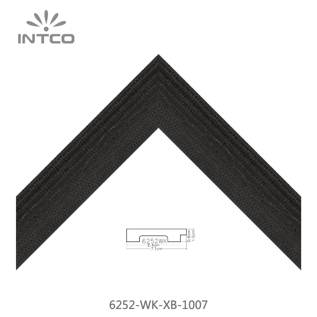 6252-WK-XB-1007 — 7.05cm Schwarz PS Bilderrahmenleiste