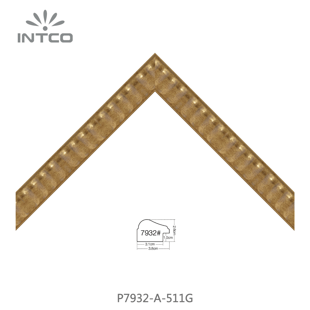 P7932-A-511G — 3.8cm Gold PS Bilderrahmenleiste