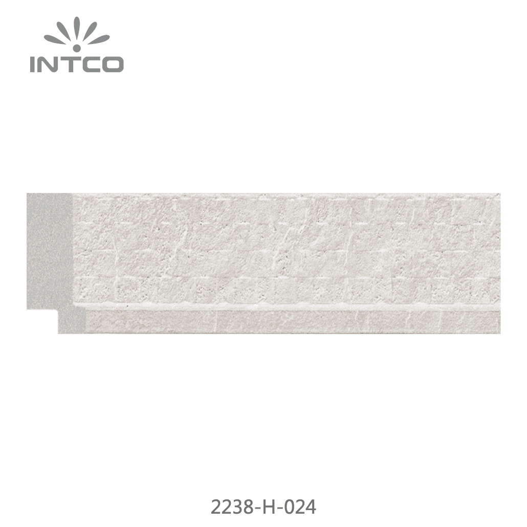 2238-H-024 — 4cm Weiß PS Bilderrahmenleiste
