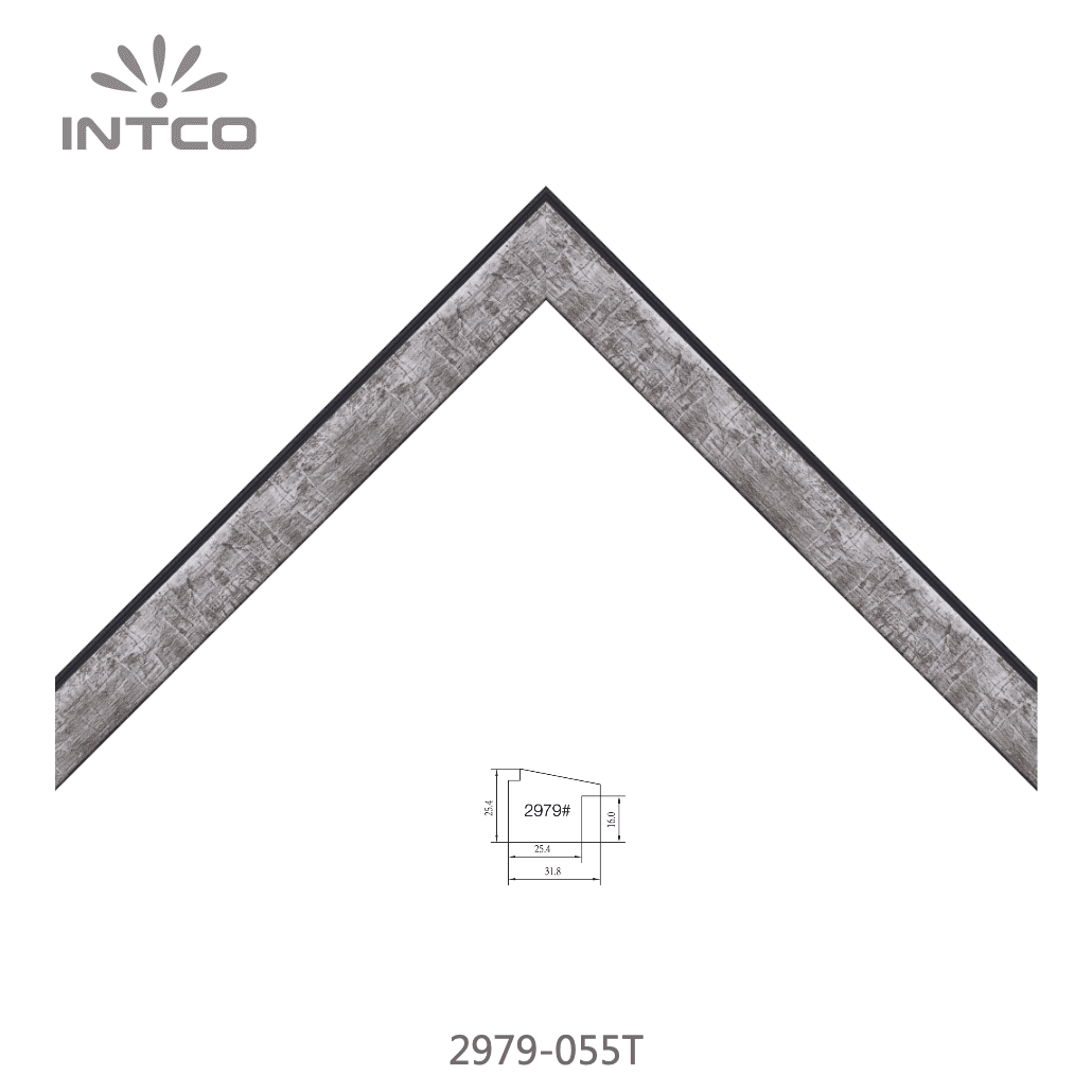2979-055T — 3.18cm Prateado PS Moldura para Quadro