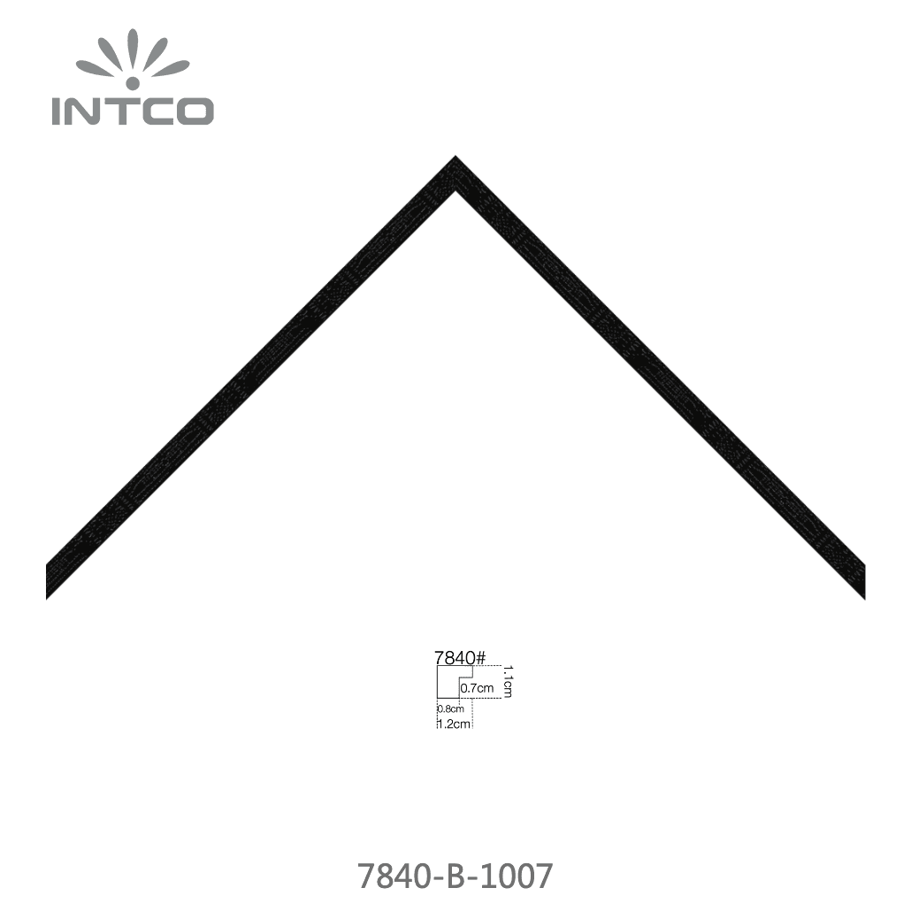 7840-B-1007 — 1.2cm Noir PS Baguette d'Encadrement
