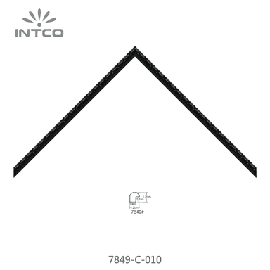 7849-C-010 — 1.2cm ブラック PS ピクチャーフレーム・モールディング
