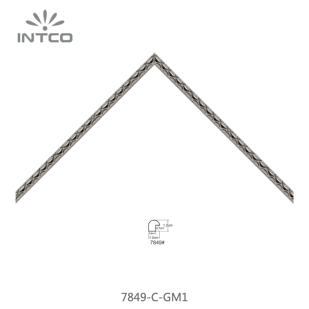 7849-C-GM1 — 1.2cm Argenté PS Baguette d'Encadrement