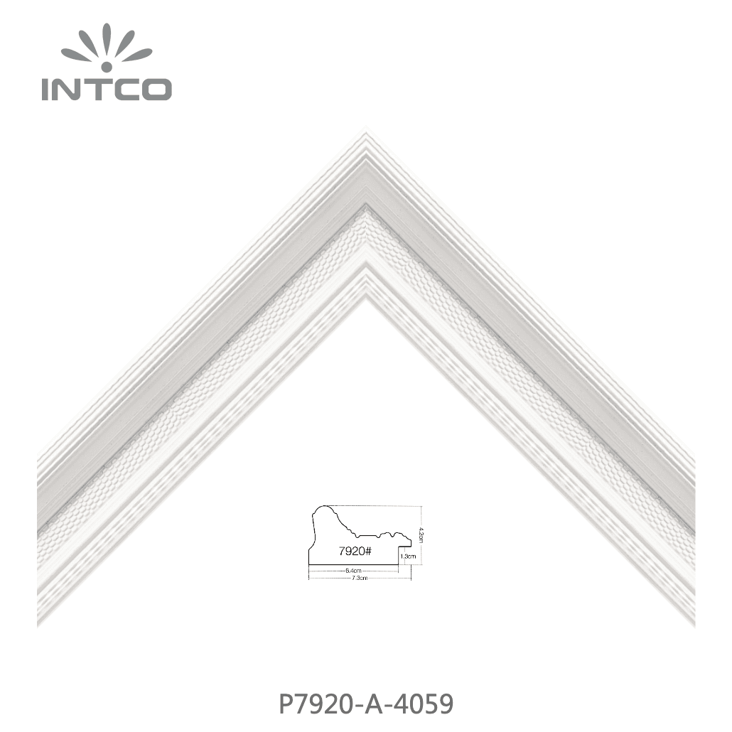 P7920-A-4059 — 7.3cm Branco PS Moldura para Quadro