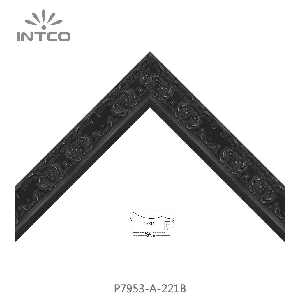 P7953-A-221B — 5.72cm Negro PS Moldura para Marco de Fotos