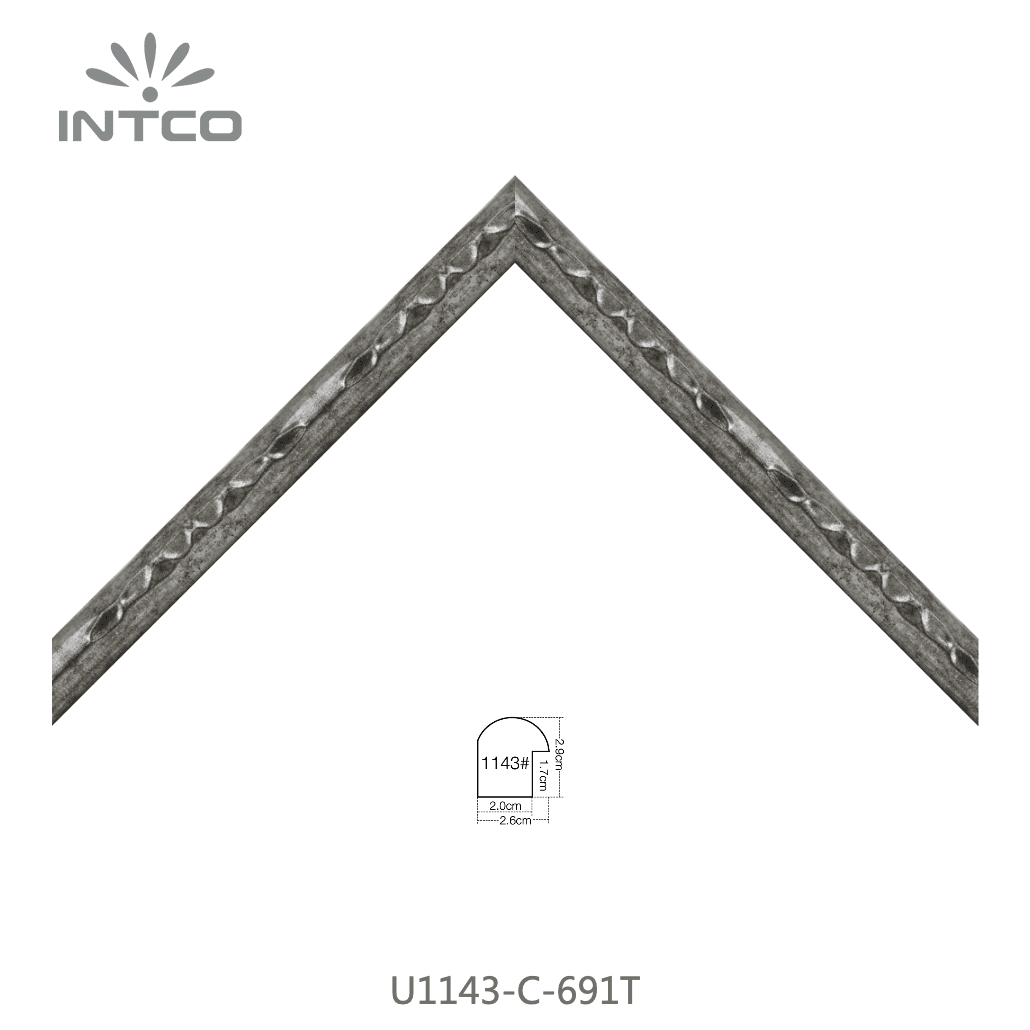 U1143-C-691T — 2.6cm Silber PS Bilderrahmenleiste