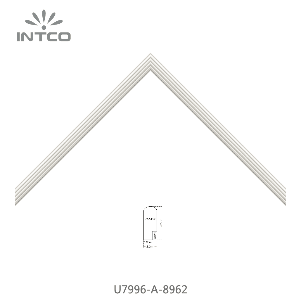 U7996-A-8962 — 2cm Branco PS Moldura para Quadro