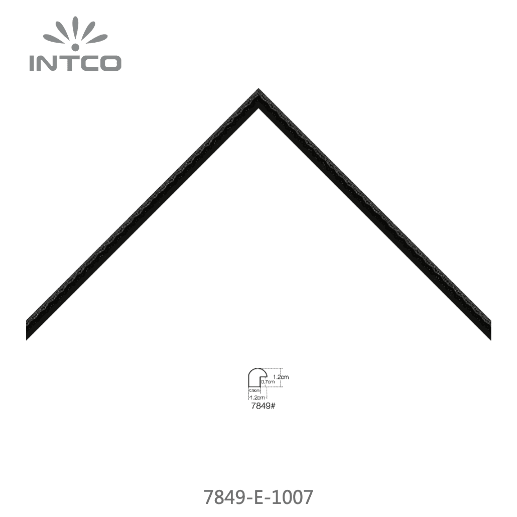 7849-E-1007 — 1.2cm Preto PS Moldura para Quadro