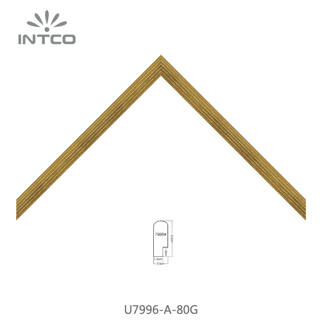 U7996-A-80G — 2cm Gold PS Bilderrahmenleiste