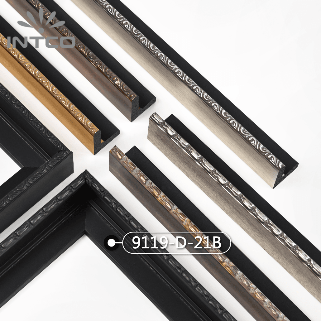 9119-D-21B — 3.5cm Schwarz PS Bilderrahmenleiste