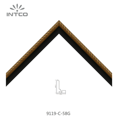 9119-C-58G — 3.5cm Gold PS Picture Frame Moulding