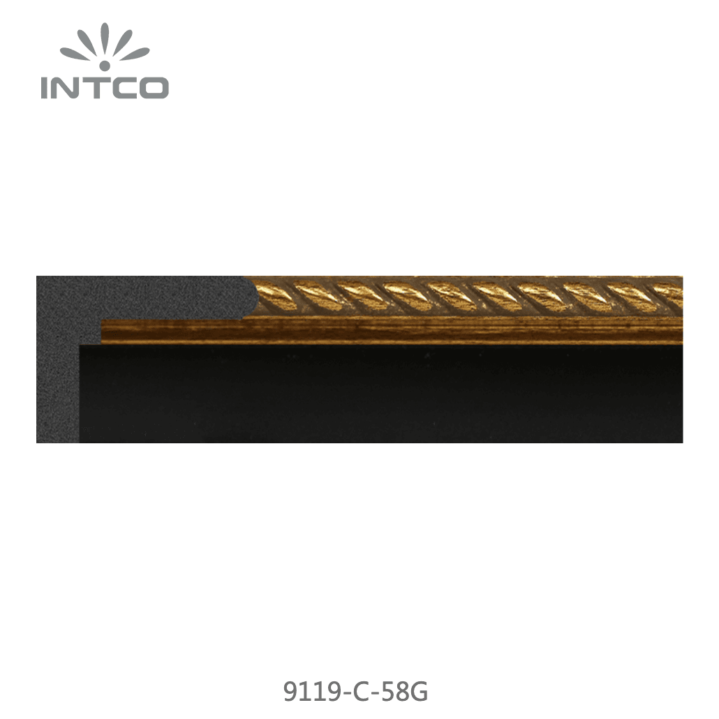 9119-C-58G — 3.5cm Gold PS Picture Frame Moulding