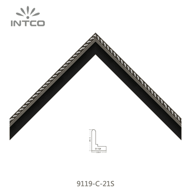 9119-C-21S — 3.5cm Prateado PS Moldura para Quadro