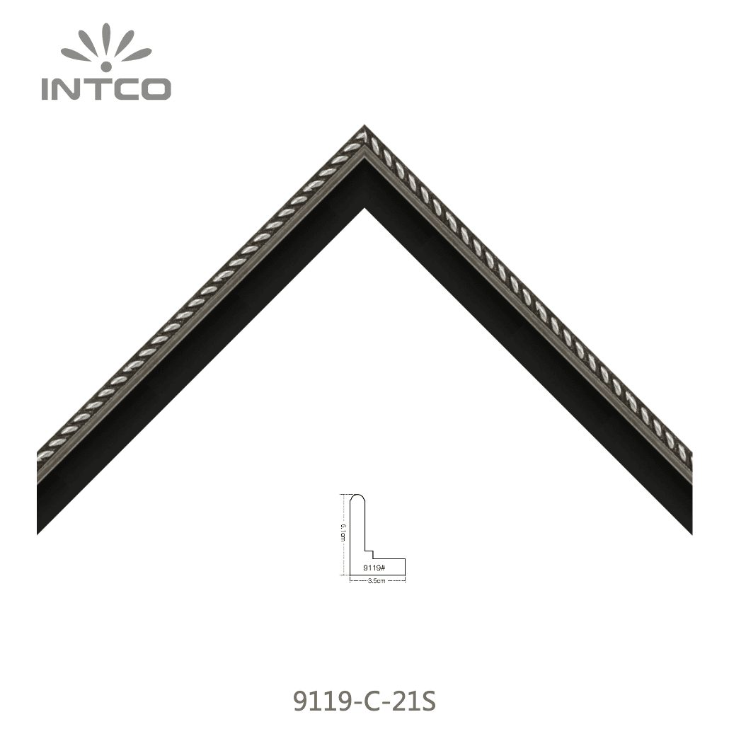 9119-C-21S — 3.5cm Prateado PS Moldura para Quadro
