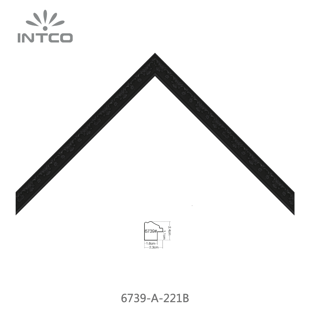 6739-A-221B — 2.35cm Preto PS Moldura para Quadro