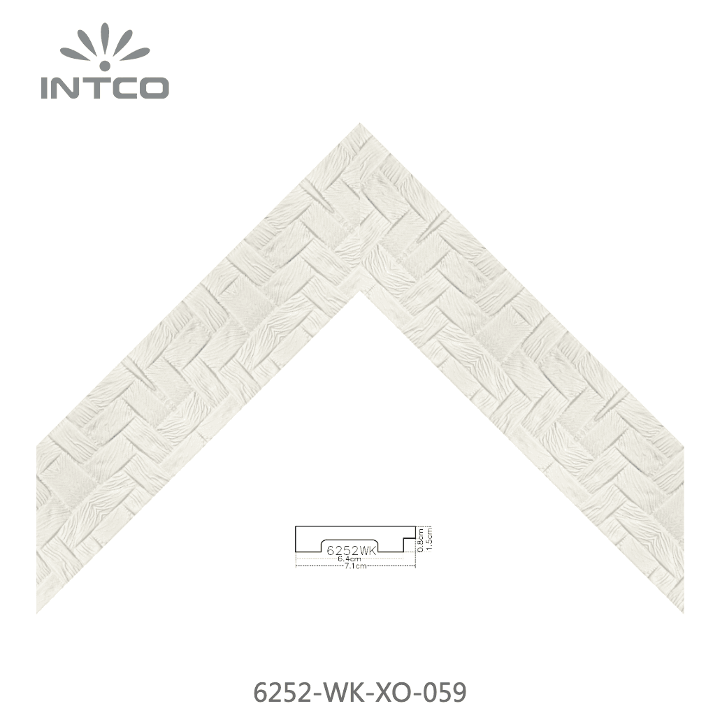 6252-WK-XO-059 — 7.05cm Branco PS Moldura para Quadro