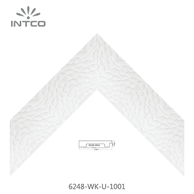 6248-WK-U-1001 — 8.89cm Weiß PS Bilderrahmenleiste