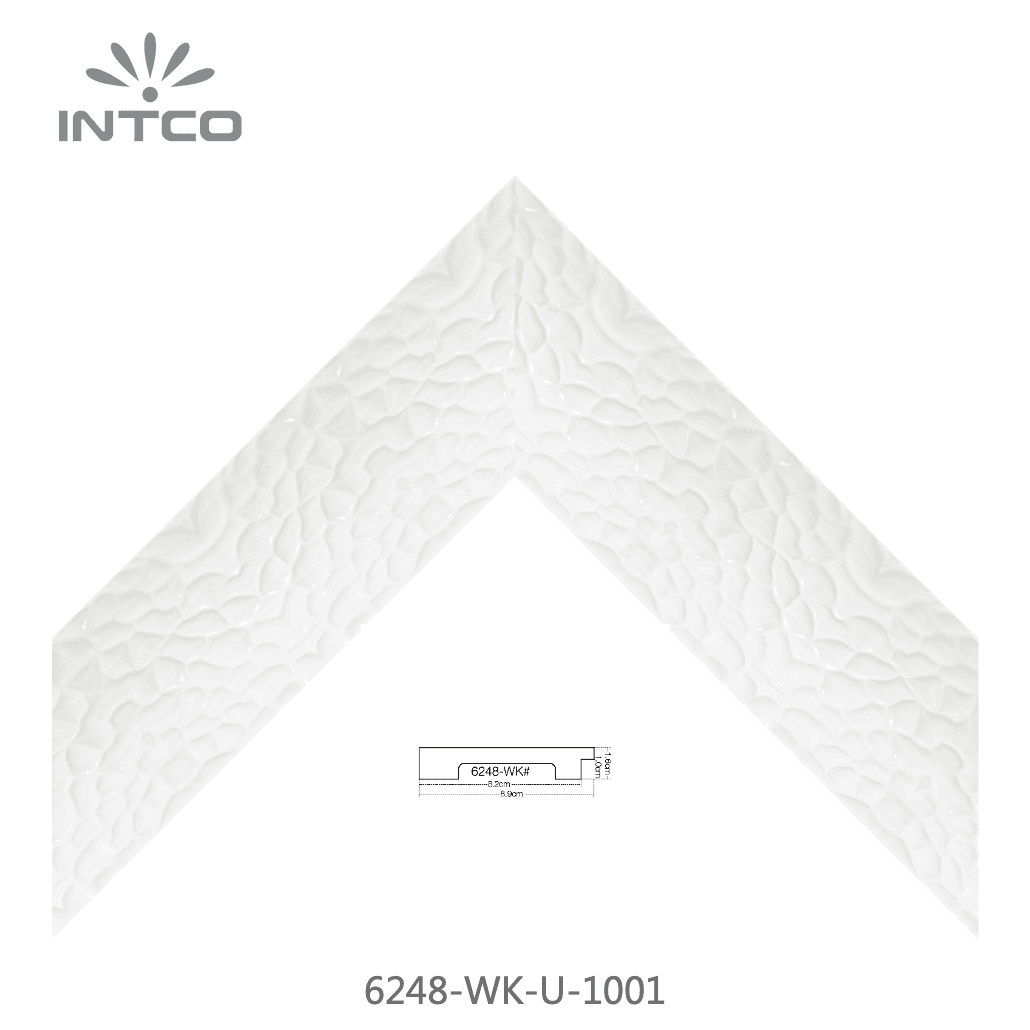 6248-WK-U-1001 — 8.89cm Weiß PS Bilderrahmenleiste