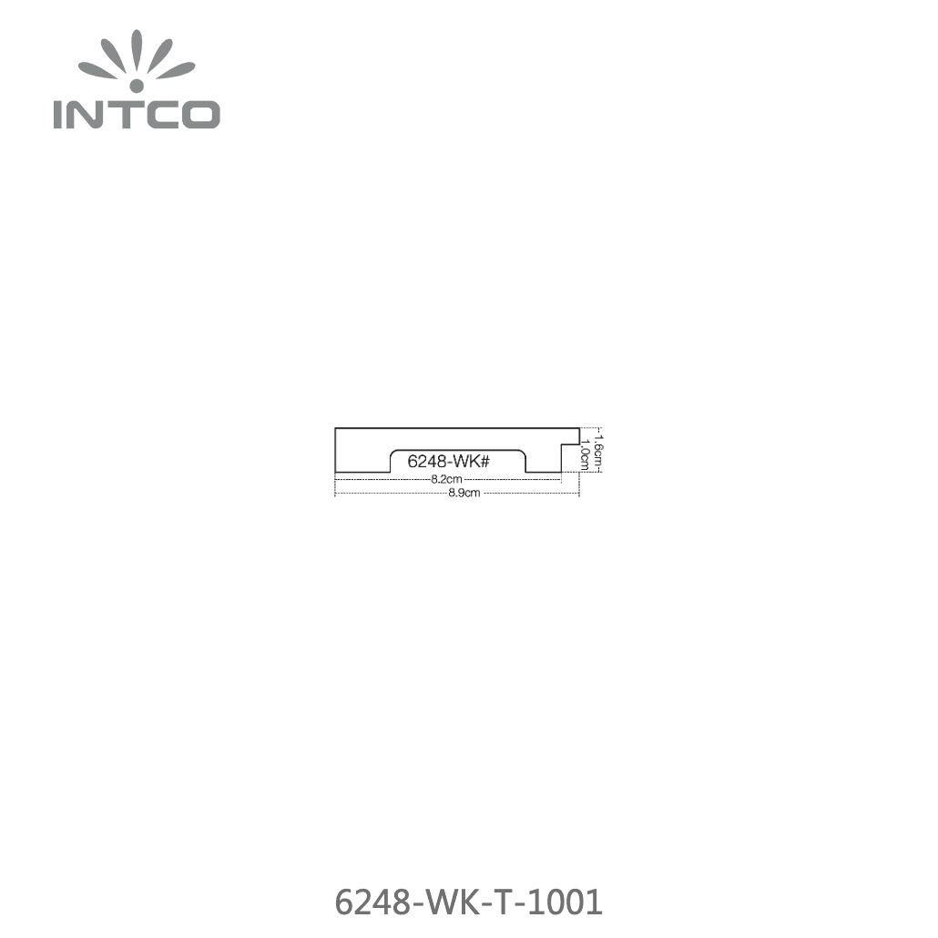 6248-WK-T-1001 — 8.89cm ホワイト PS ピクチャーフレーム・モールディング