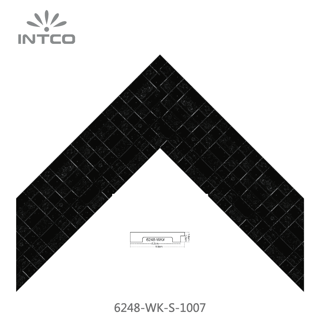 6248-WK-S-1007 — 8.89cm Schwarz PS Bilderrahmenleiste