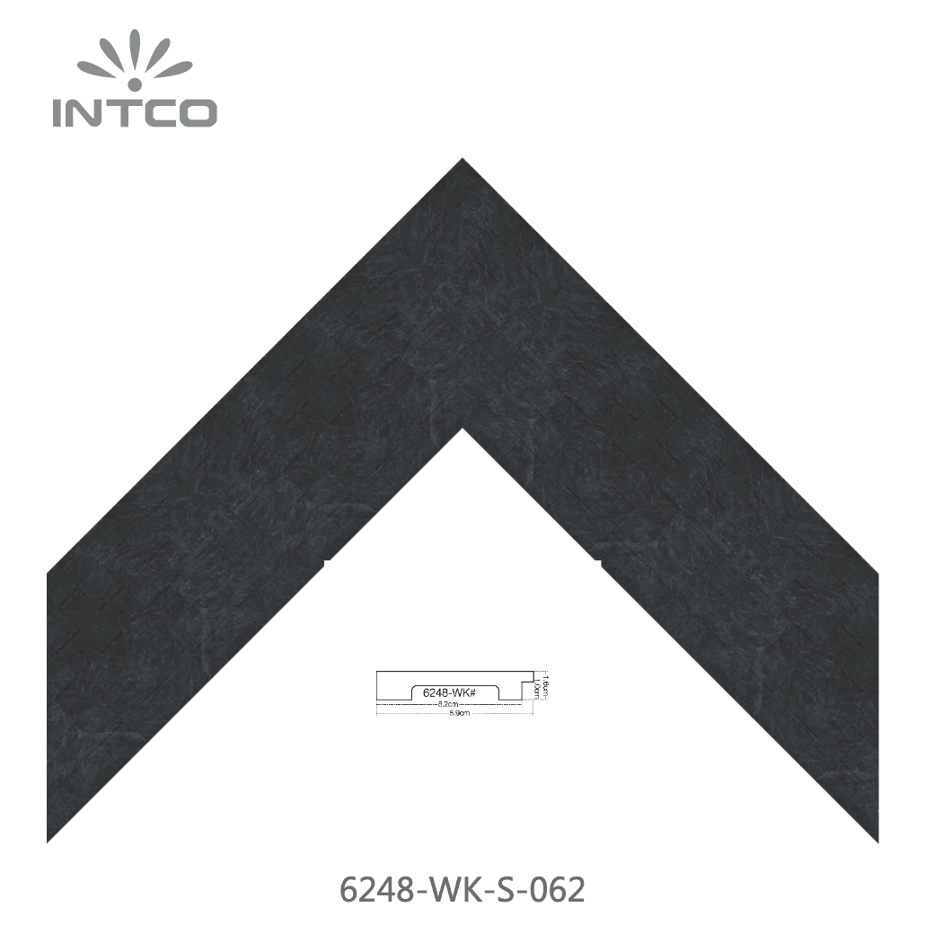 6248-WK-S-062 — 8.89cm Negro PS Moldura para Marco de Fotos