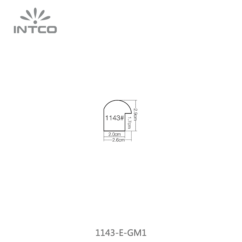 1143-E-GM1 — 2.6cm Prateado PS Moldura para Quadro