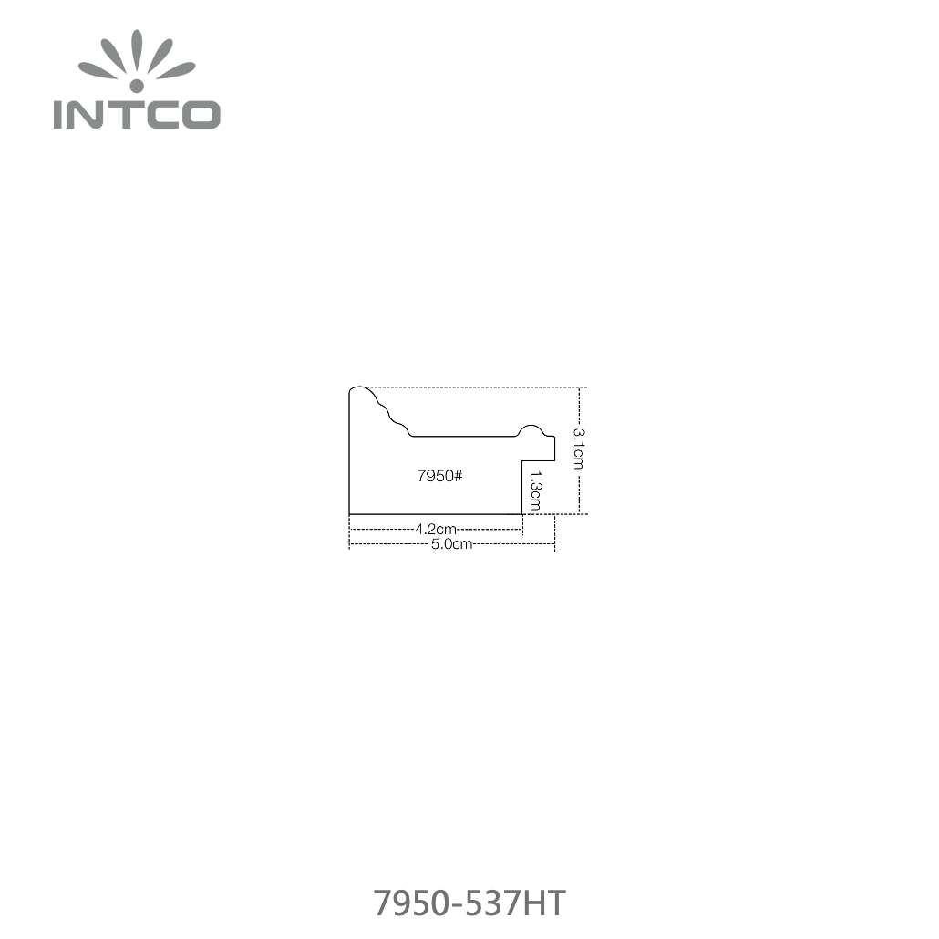 7950-537HT — 5cm Dourado PS Moldura para Quadro