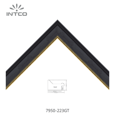 7950-223GT — 5cm Preto PS Moldura para Quadro