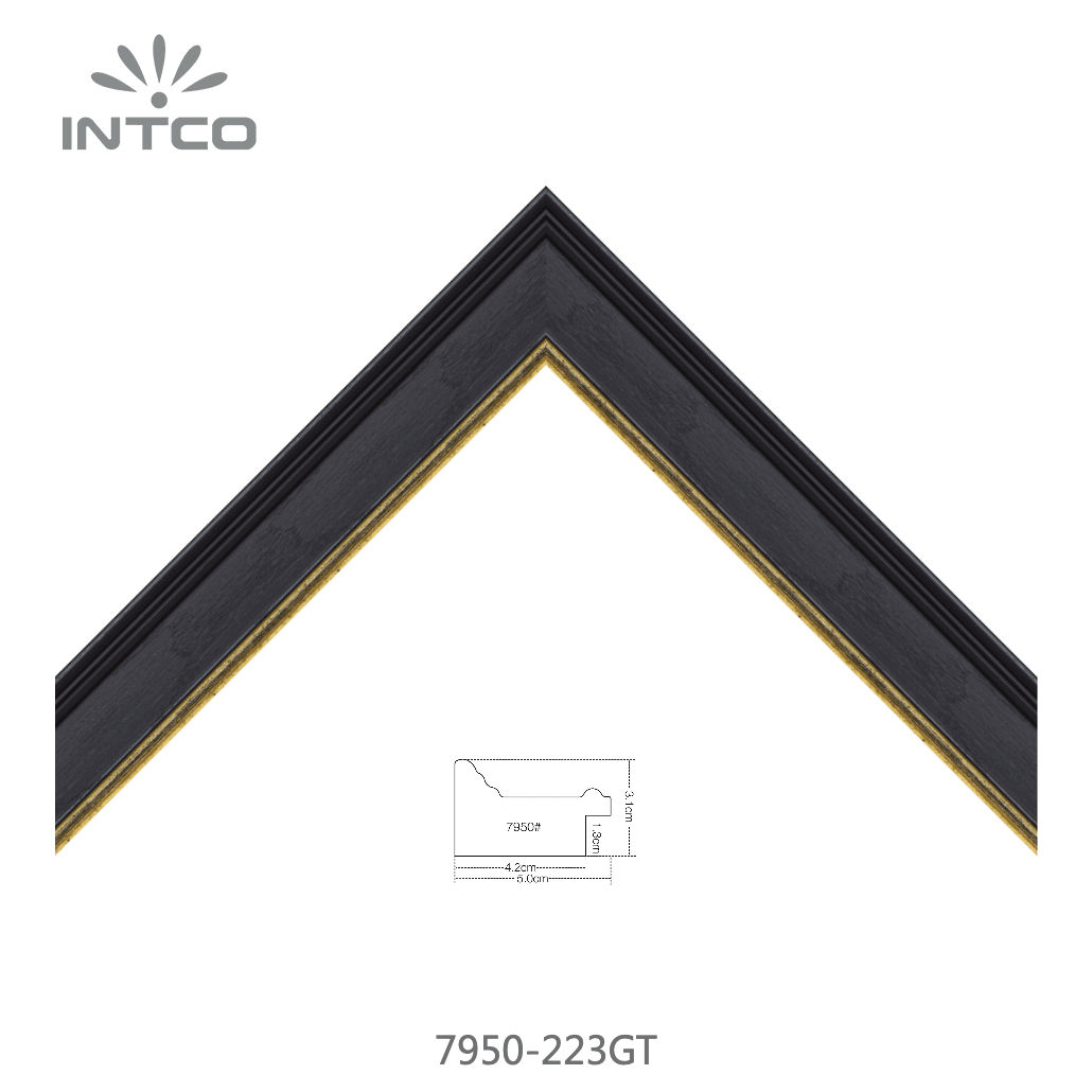 7950-223GT — 5cm Preto PS Moldura para Quadro