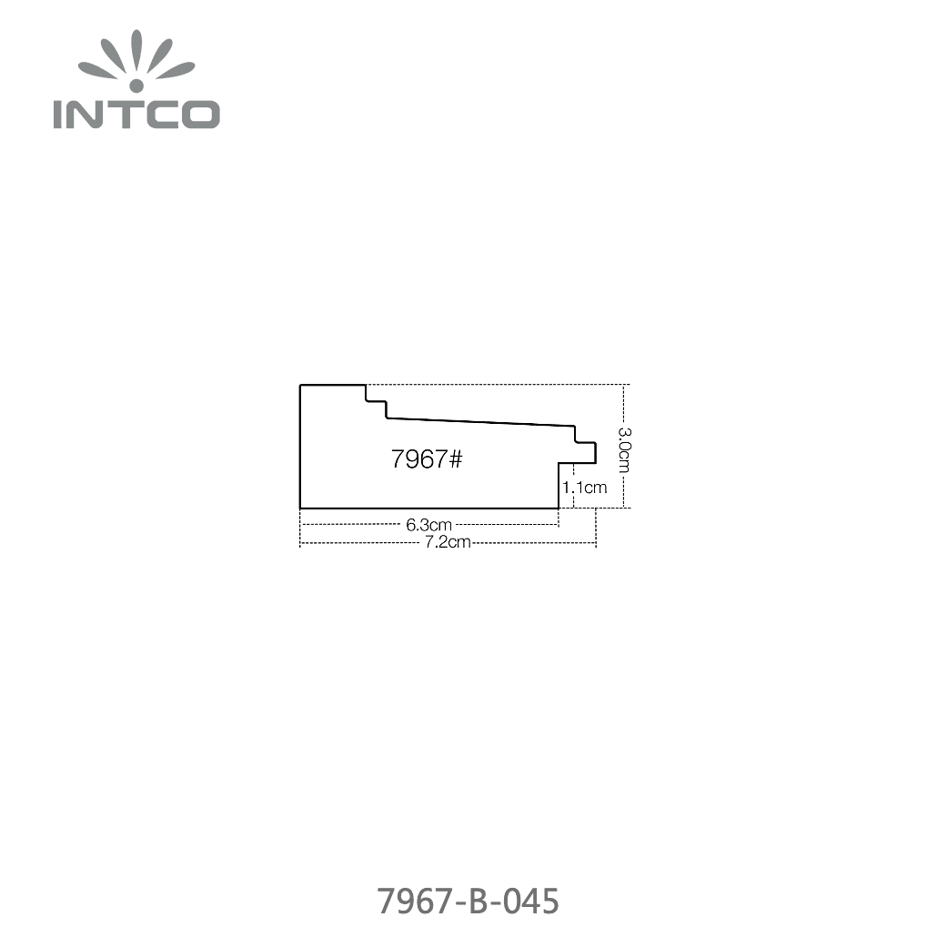 7967-B-045 — 7.2cm PS Moldura para Quadro